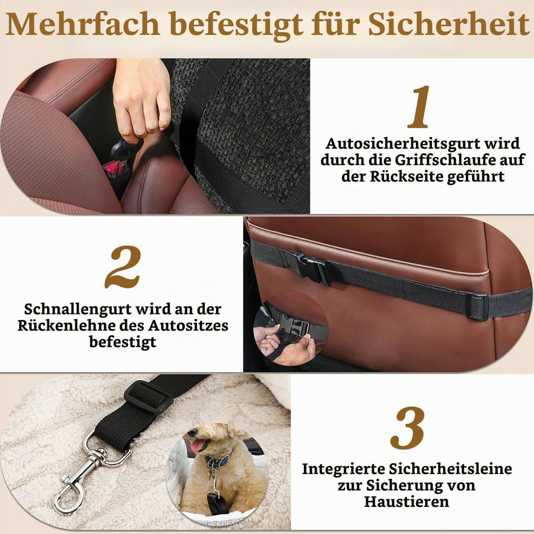 Pawaboo Hund Autositz, Hund Booster Autositz für Klein Hunde, Welpensitz für Auto mit Fest Schnalle
