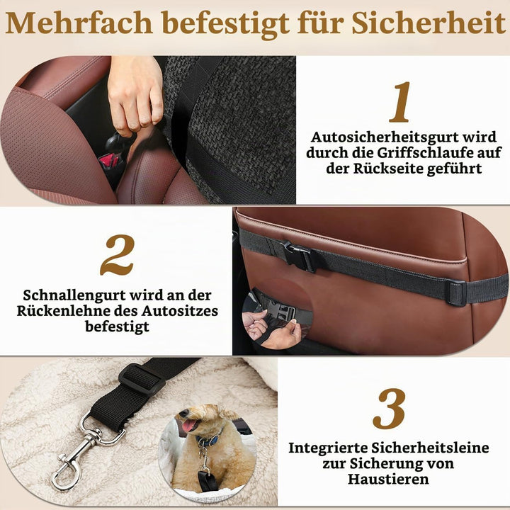 Pawaboo Hund Autositz, Hund Booster Autositz für Klein Hunde, Welpensitz für Auto mit Fest Schnalle