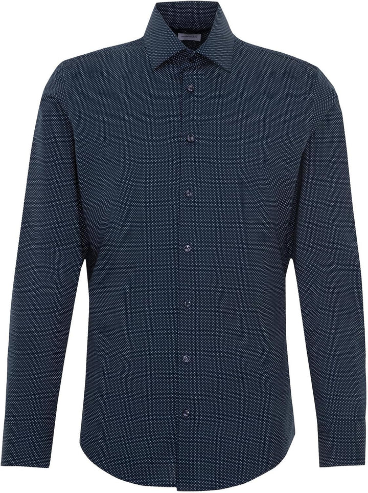 Seidensticker Herren Men Shaped Longsleeve Cotton Hemd 37 Dunkelblau(253750), 37 Dunkelblau(253750)