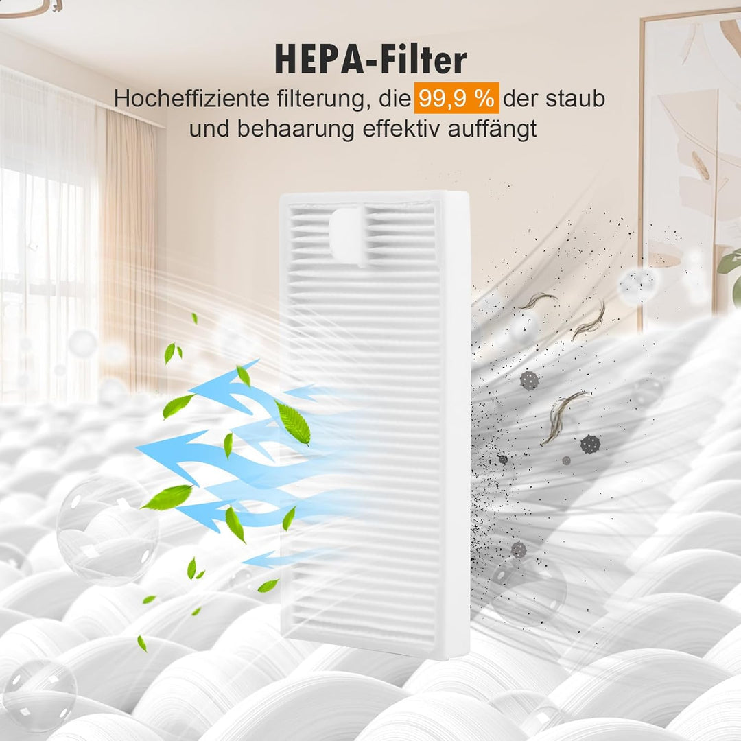 18 Stück Zubehörset für Eureka J12 Ultra Saugroboter mit 1 Hauptbürste 4 Wischtücher 4 HEPA Filter 4