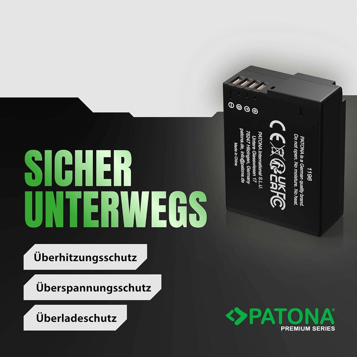 PATONA Premium Ersatz für Akku Panasonic DMW BLC12 E (echte 1100mAh) Lumix DC FZ1000 II G91 DMC GX8