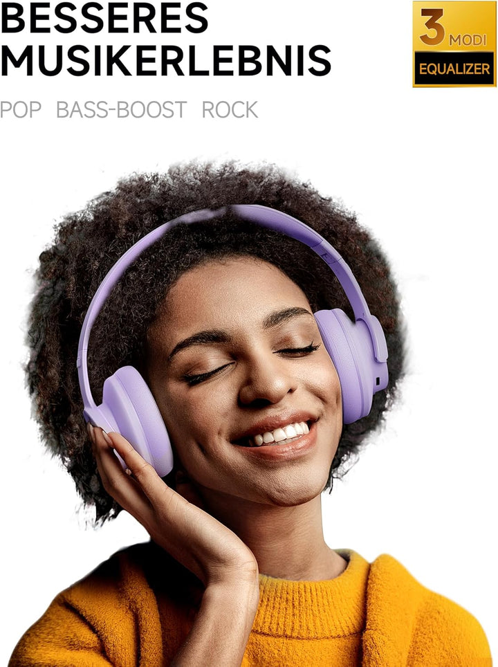 Picun B8 Kopfhörer, kabellos, Bluetooth, 120H Bluetooth-Kopfhörer über Ohr mit 3EQ-Musikmodi, Freisp