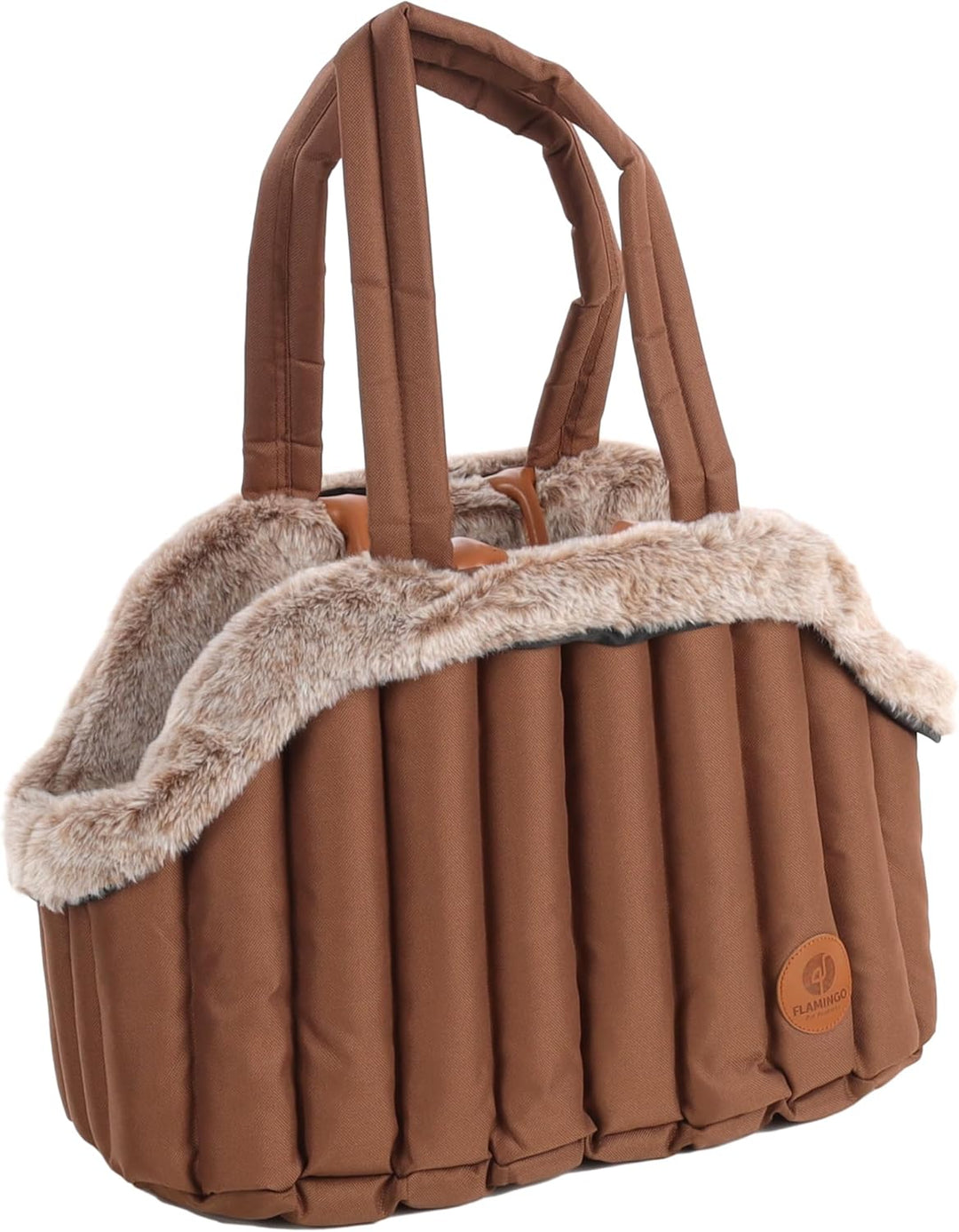 Flamingo Tragetasche Tuke – Braun – 41cm x 28cm x 30cm – Haustiertragetasche mit Schaumstoffpolsteru