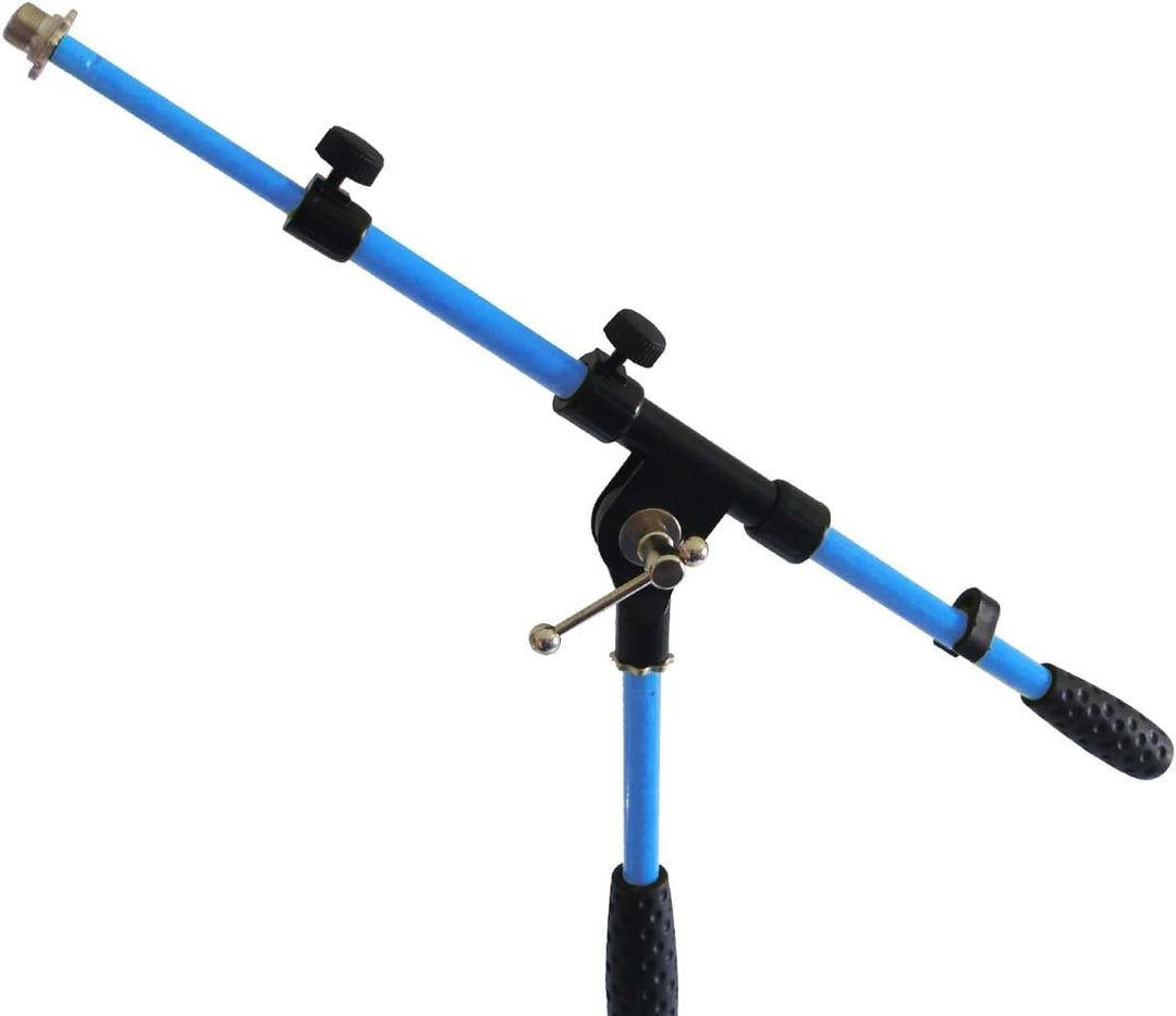 keepdrum MS106 BL Mikrofonstativ Mikrofonständer mit Galgen Blau, Blau