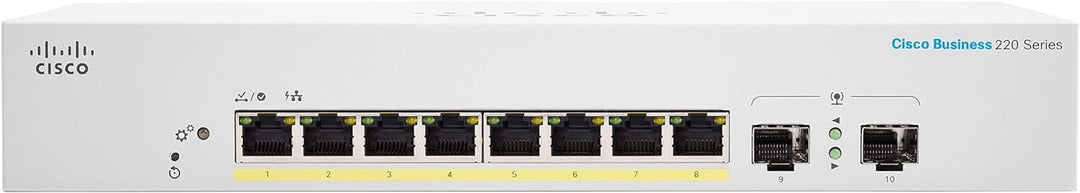 Cisco Business CBS220-8FP-E-2G Smart Switch | 8 GE-Ports | Full PoE | 2x1G SFP | 3 Jahre eingeschrän