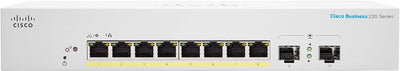 Cisco Business CBS220-8FP-E-2G Smart Switch | 8 GE-Ports | Full PoE | 2x1G SFP | 3 Jahre eingeschrän