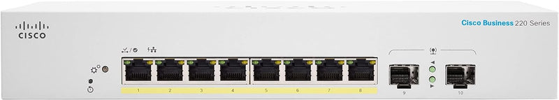 Cisco Business CBS220-8FP-E-2G Smart Switch | 8 GE-Ports | Full PoE | 2x1G SFP | 3 Jahre eingeschrän