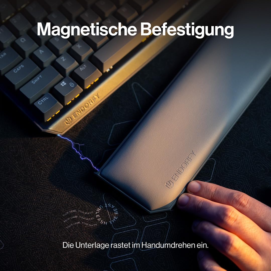 ENDORFY Thock TKL Palm Rest V2, palmrest, Handballenauflage, PU-Leder, Memory-Schaum-Füllung, kompat