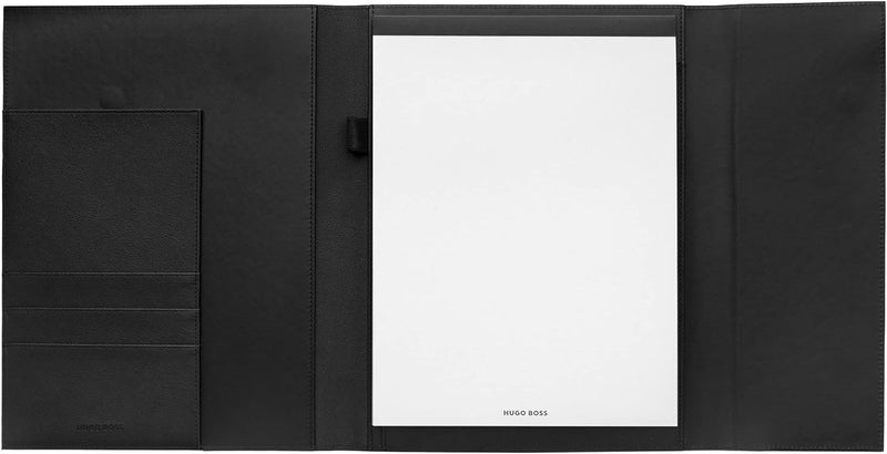 Hugo Boss Schreib-Set Tintenroller Gear Pinstripe und A4 Schreibmappe Pinstripe in der Geschenkbox,