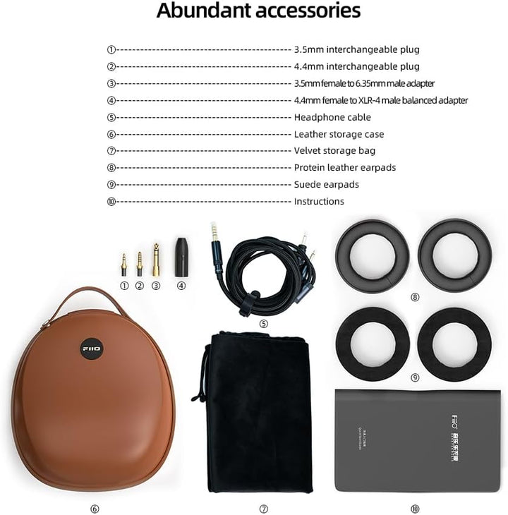 FiiO FT3 HiFi Studio 32 Ohm kabelgebundener Over-Ear/Open-Back-Kopfhörer, 60 mm Hochleistungs-Dynami