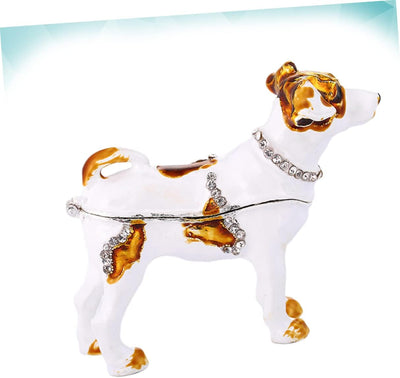 HOMSFOU 2st Hundefigur Figur Faberge Hundehandwerk Strass-hundehandwerk Emaille Schmuck Dekorativer