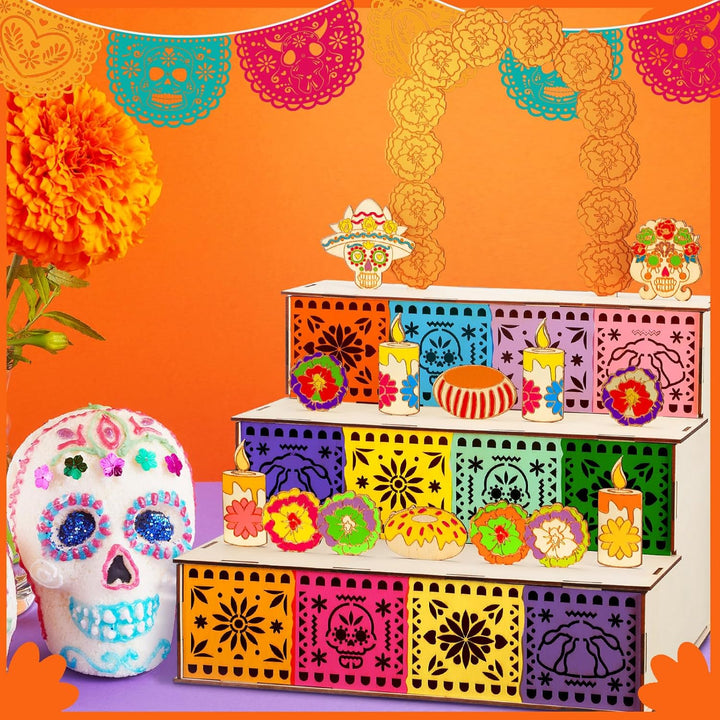 Dia De Los Muertos Dekoration Dia De Los Muertos Ofrenda Altar Kit Holz Tag der Toten Schattenbox Er