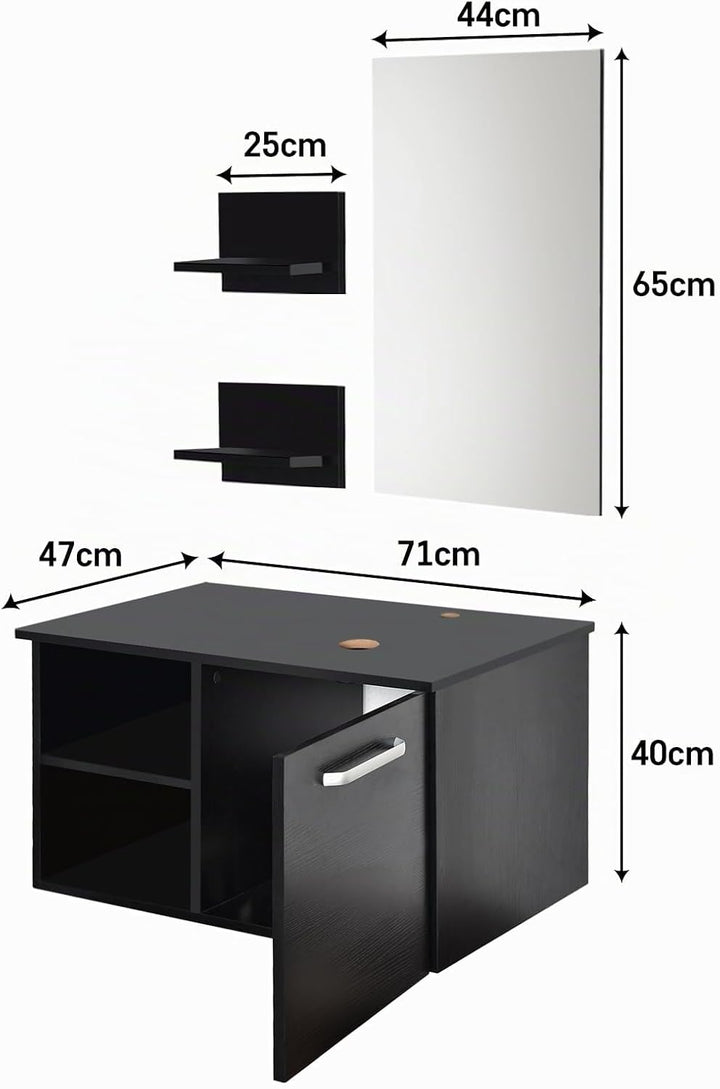 YU YUSING Badmöbel Set Waschbeckenunterschrank Badezimmerschrank mit Waschbecken Unterschrank Spiege