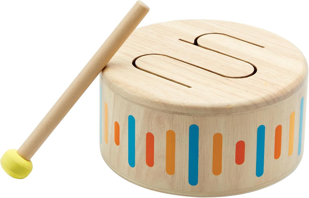 PlanToys Schlagzeug Kinder - Trommel Kinder - Musik Spielzeug ab 1 Jahr - Kindertrommel aus Holz - K
