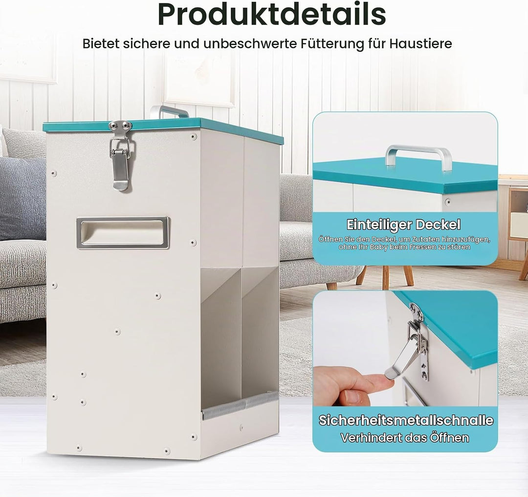 10L Automatische Katzenfutterautomaten 2 Katzen, Dual Gravity Outdoor Trockenfutterspender Doppelter