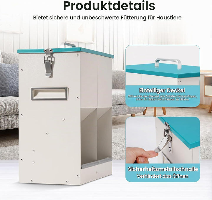 10L Automatische Katzenfutterautomaten 2 Katzen, Dual Gravity Outdoor Trockenfutterspender Doppelter