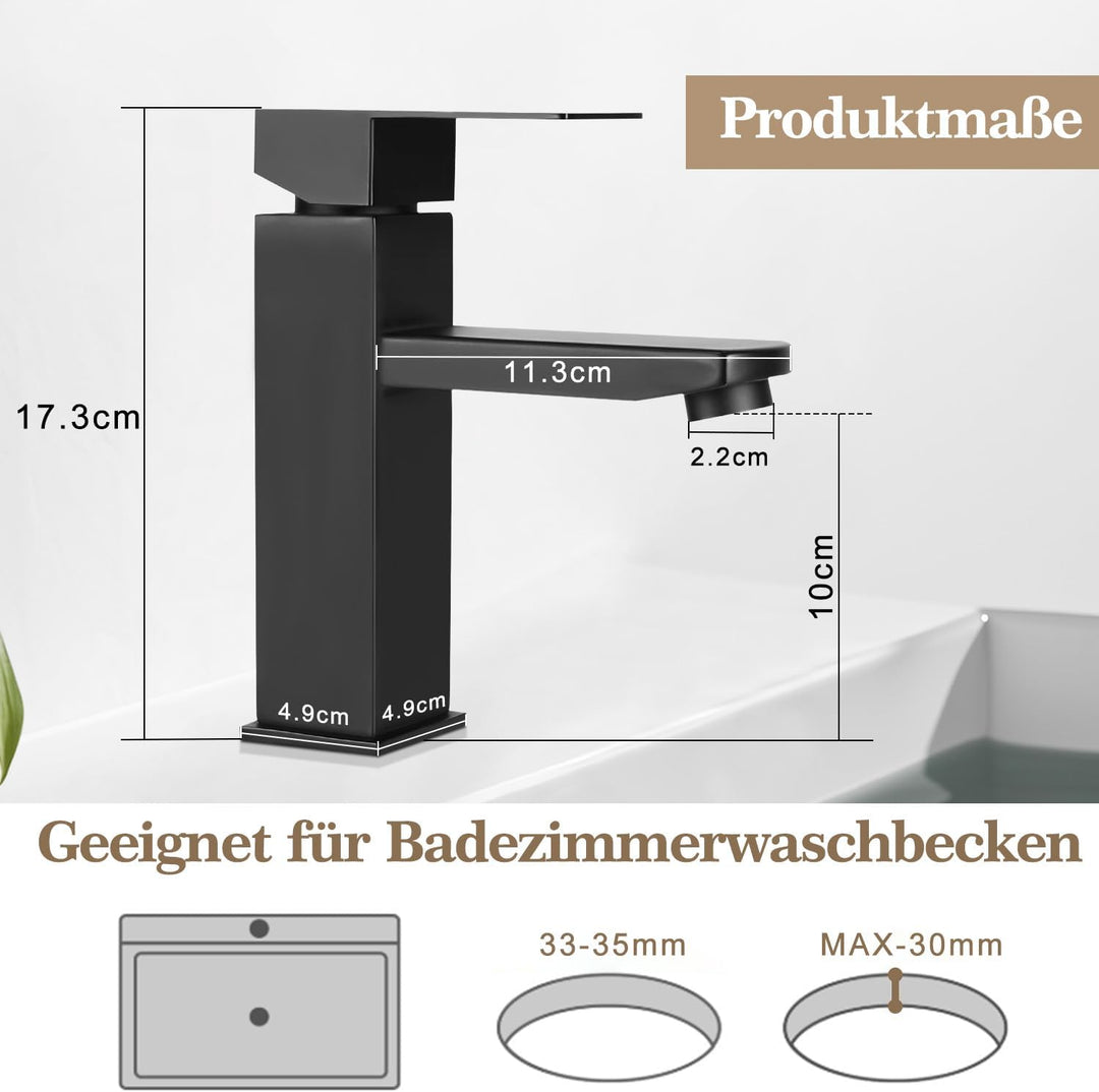 Wasserhahn Badezimmer Schwarz Waschbeckenarmatur - Waschtischarmatur Armatur Waschbecken Mischbatter