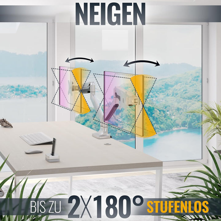 RICOO Monitor Halterung Tisch Gasdruckfeder für 15-27 Zoll, VESA Tischhalterung, Monitorarm TS9811,