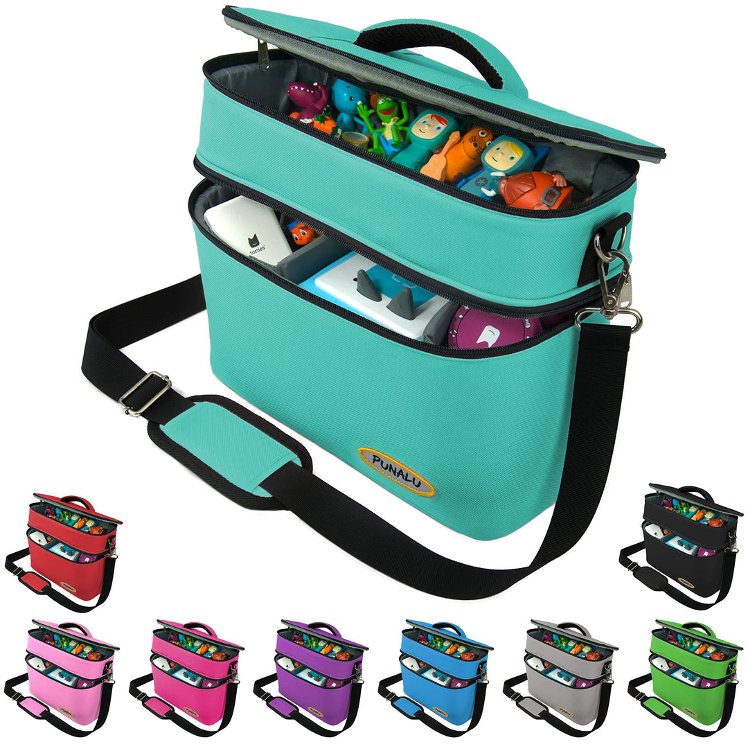 PUNALU grosse Tasche für Toniebox, Platz für 68 Tonie Hörfiguren, Toniebox Tasche (türkis), Türkis