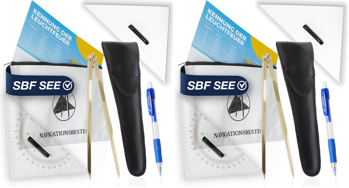 Navigationsbesteck für den Sportbootführerschein I SBF See & Binnen l SKS See l Set 26 cm (Packung m
