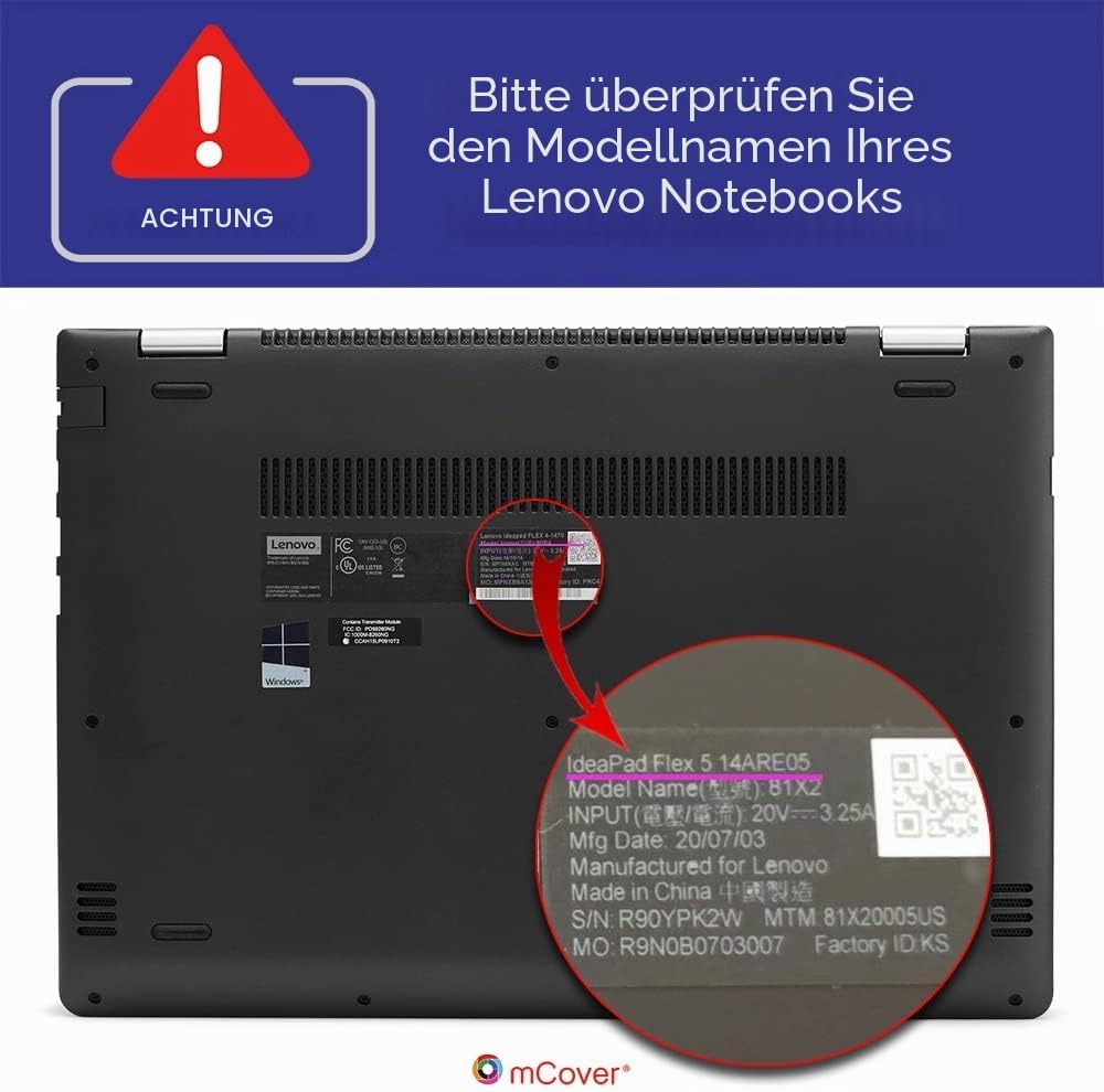 mCover Hülle kompatibel nur für 14" Lenovo IdeaPad Flex 5-14ARE05 / 5-14ALC05/5-14IIL05/5-14ITL05 Co