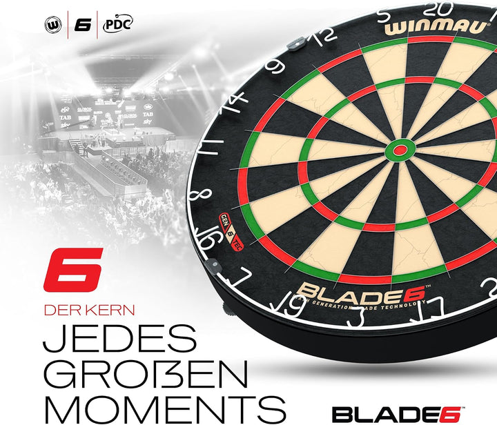 WINMAU Blade 6 Series Professional Bristle Klassische Dartboard, Blade 6