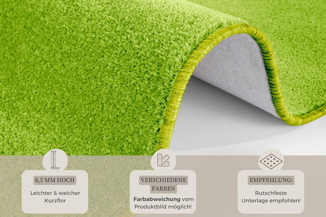 Hanse Home Nasty Läufer – Flauschiger Kurzflor Teppich Einfarbig Unifarben für Esszimmer, Wohnzimmer