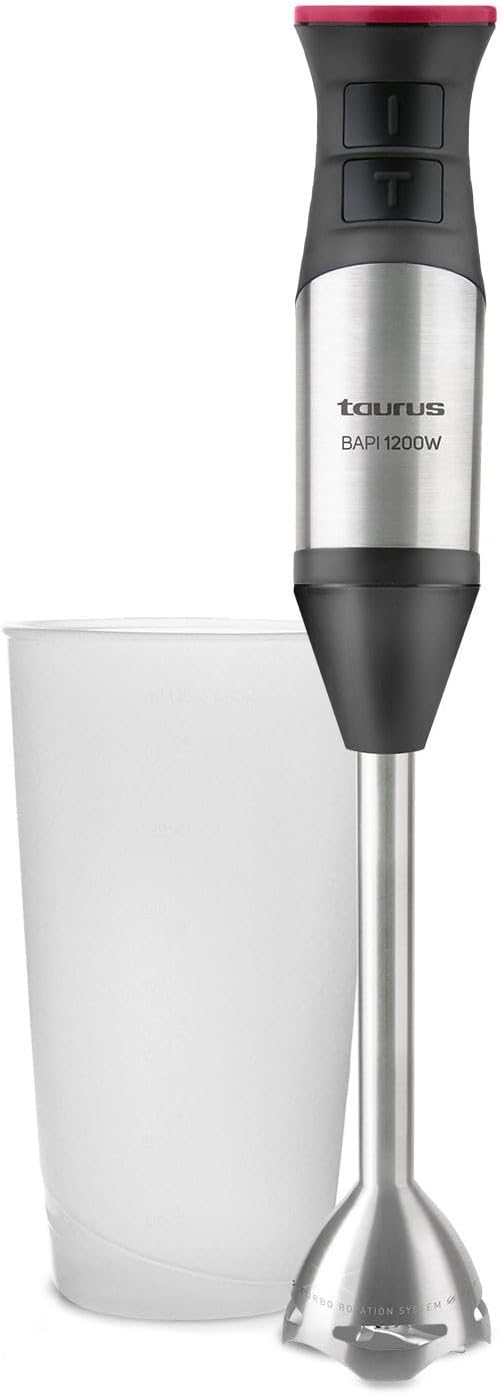 Taurus Bapi 1200 Inox Handmixer, 1200 W, Schneebesen und Schneebesen, ergonomischer Griff 1200 W Ede