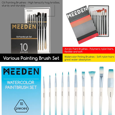 MEEDEN 149Pcs Malen Set, Deluxe Malen Zubehör mit Französisch Staffelei, Öl Aquarell Gouache Acryl F