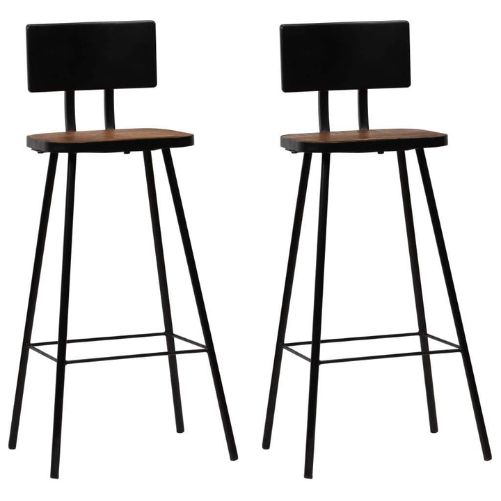Festnight 2 Stück Barhocker Barstühle Recyceltes Massivholz und Stahlrahmen Bar Hocker 45 x 36 x 99
