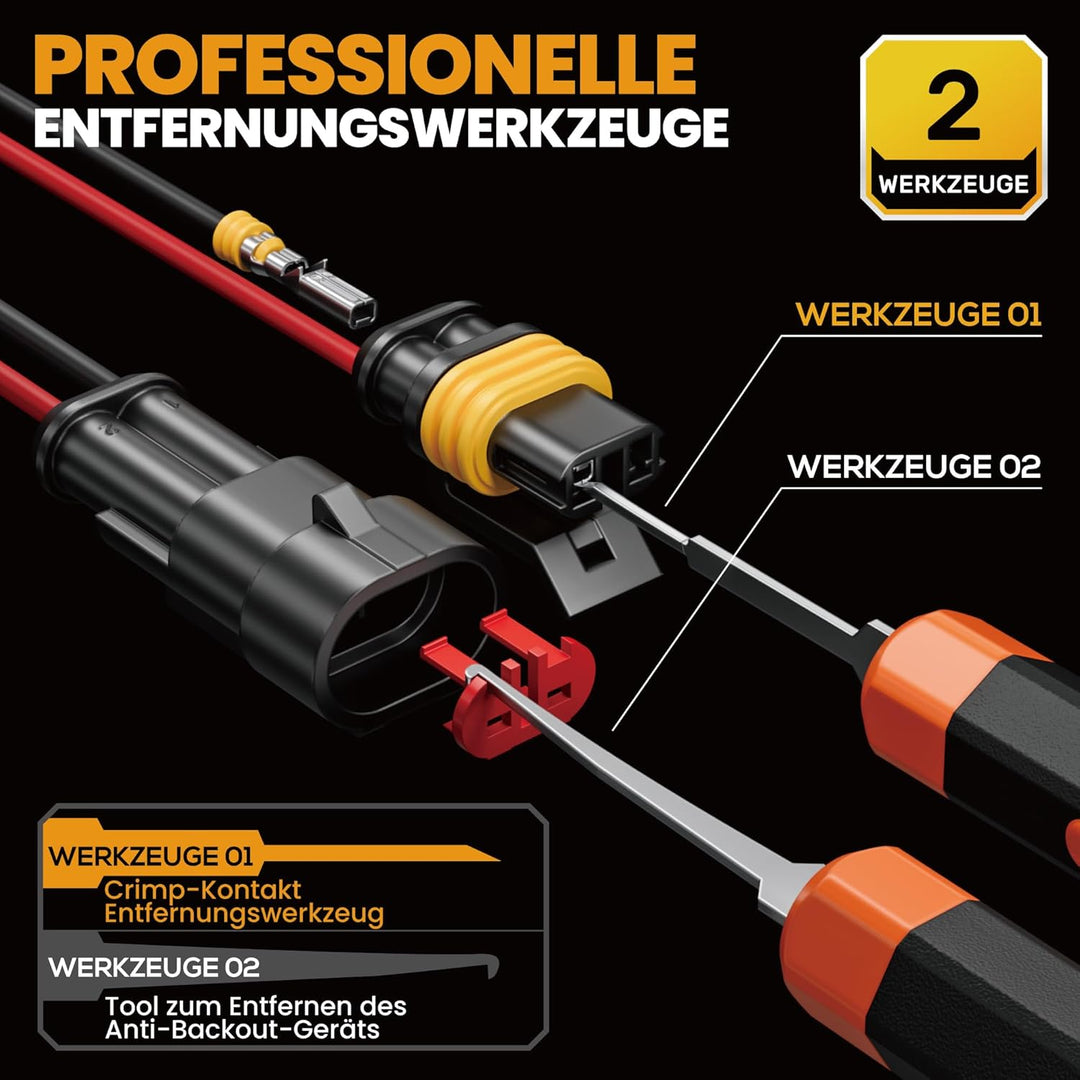 SOMELINE Crimpzange Wasserdicht Kfz Stecker Set, Crimpzange [0,34–2,5mm²], mit 1/2/3/4/5/6 Pin Kabel