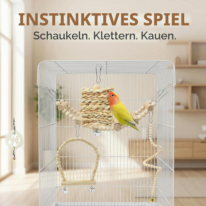 Vogel Spielzeug Käfig Papageien Spielzeug Natur 19 Stück Vogelspielzeug Hängend Vogel zubehör Hängem
