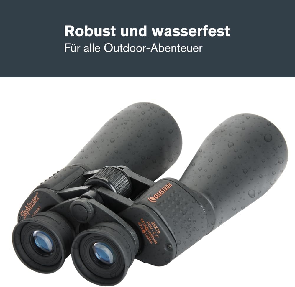 Celestron 71008 SkyMaster 25x70mm Porro Prism Binoculars with Multi-Coated Lens, BaK-4 Prism Glass a