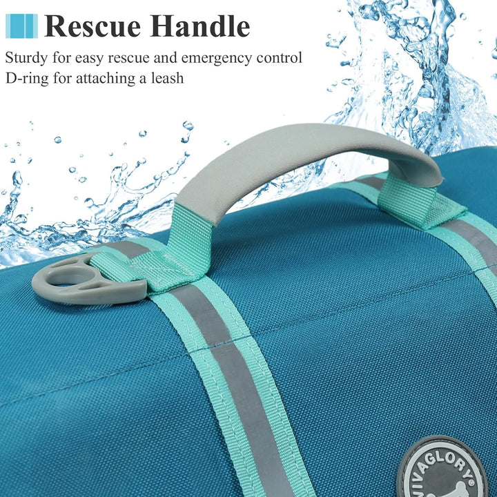 VIVAGLORY Rip Stop Schwimmweste Hund, Hundeschwimmweste, Schwimmhilfe & Auftrieb, Rettungsweste Hund