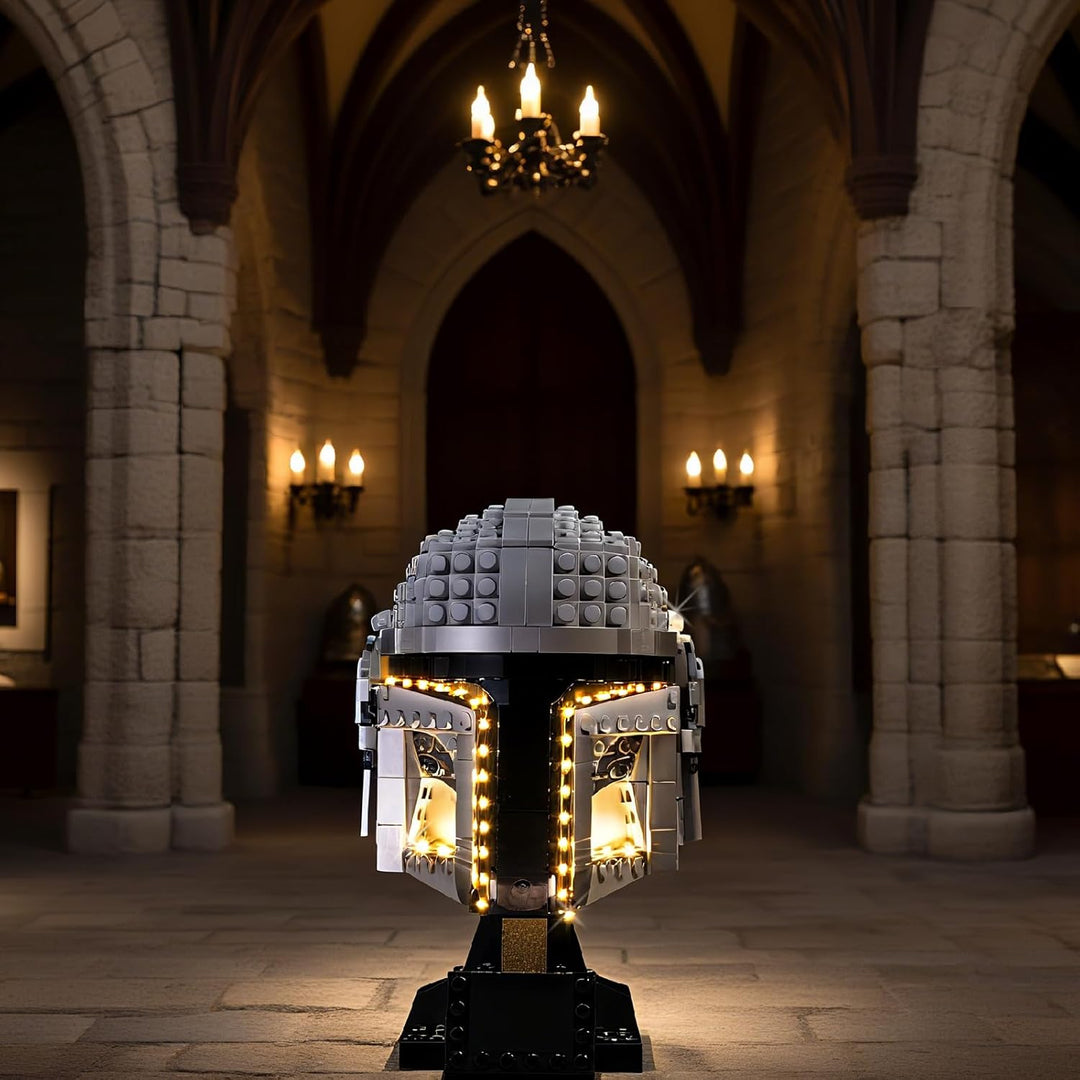 LED Lichtset kompatibel mit LEGO 75328 Star Wars Der Mandalorianer Helm – Beleuchtungsset für Helm-M