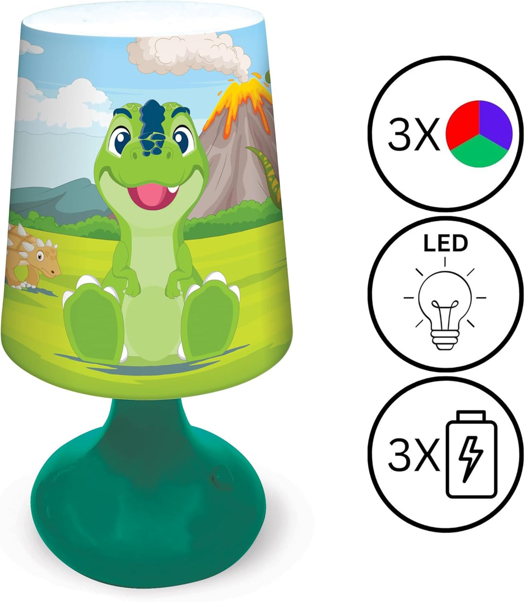 Lexibook, Dinosaur - Dinosaur Mini Kabellose Nachttischlampe und Nachtlicht - MLT10DINO 18 cm Dinosa