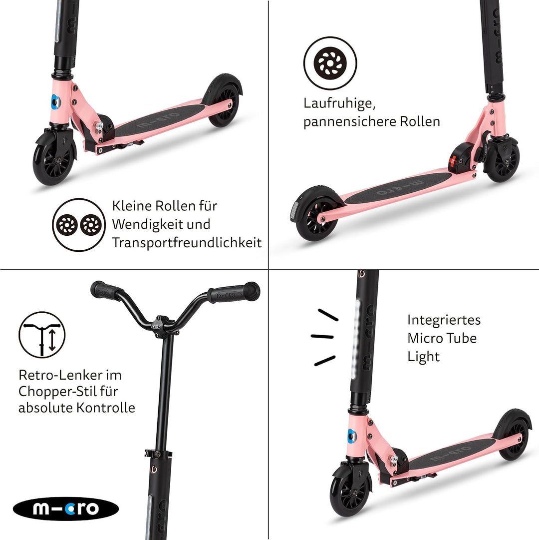 MICRO Unisex Jugend Spirite Deluxe Scooter Einheitsgrösse Neon Rose, Einheitsgrösse Neon Rose