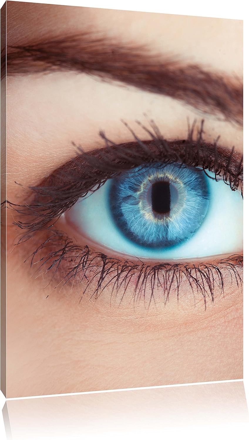 Auge einer Frau, Format: 100x70 auf Leinwand, XXL riesige Bilder fertig gerahmt mit Keilrahmen, Kuns