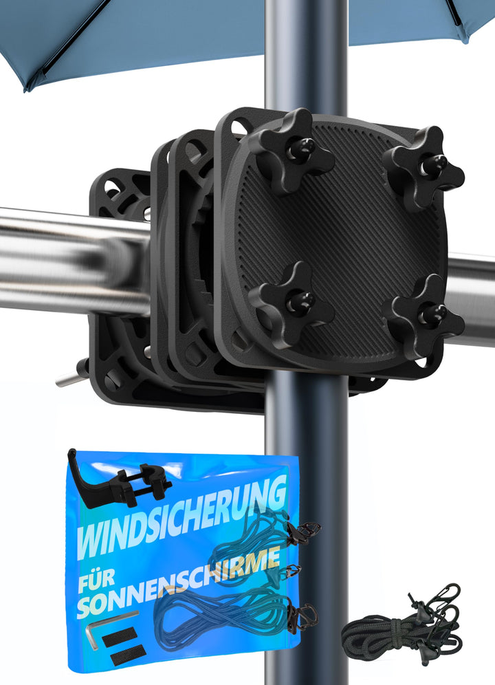 4smile Sonnenschirmhalter Balkongeländer SunnyGuy 2.0, Anthrazit - Universelle Sonnenschirm Halterun