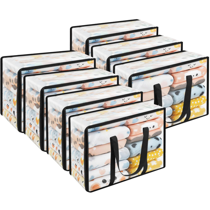 Vieshful 7 Stück Transparente Plastik Aufbewahrungstasche, 60L Organizer Aufbewahrungsbox Kleiderauf