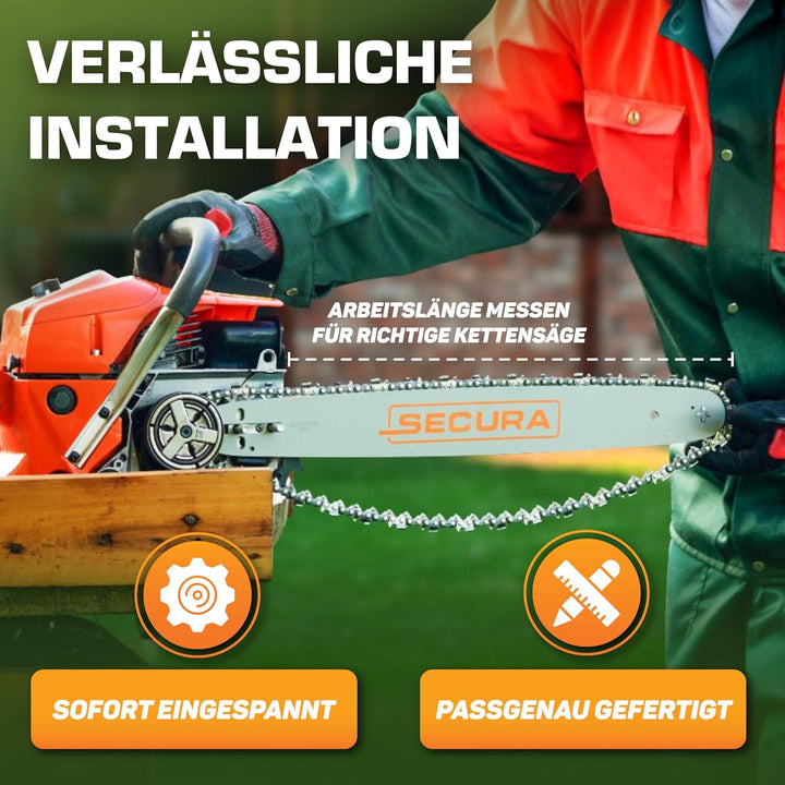 SECURA 4 Stück Ersatzkette für Kettensäge 35cm Dolmar Einhell Bosch Makita | Sägekette 35cm 3/8 1,3