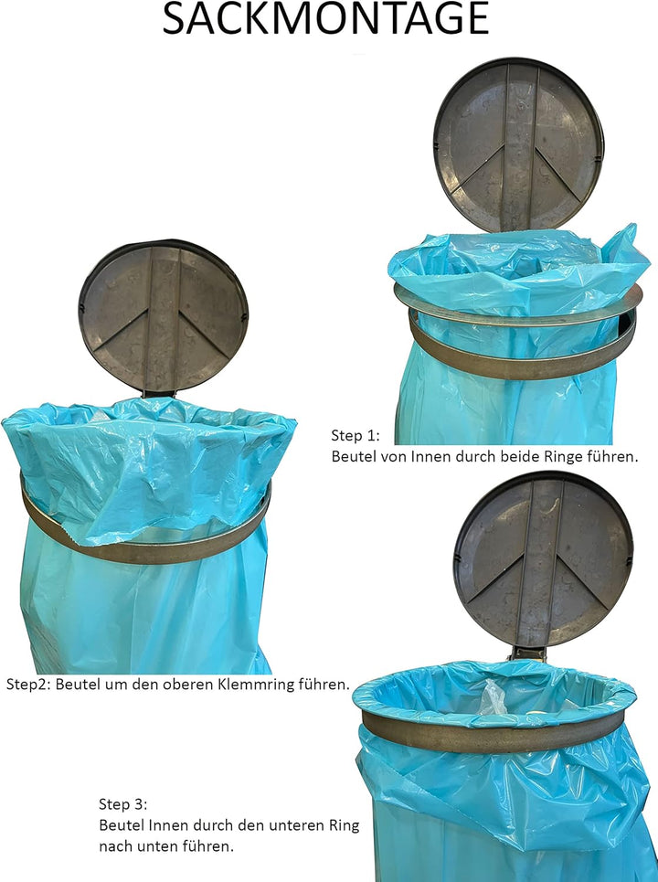 QUICK STAR Müllsackständer 120 Liter Stahl Ständer Müllbeutelhalter Müllsackhalter Abfallbehälter Ge