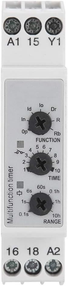 Mehrfachspannungs-Zeitrelais-Ausschalter mit 7 Funktionswahlmöglichkeiten DC 24V & AC 24-240V,Relais