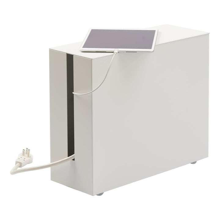 YAMAZAKI Tower Kabelabdeckungen, Metall, Weiss, One Size