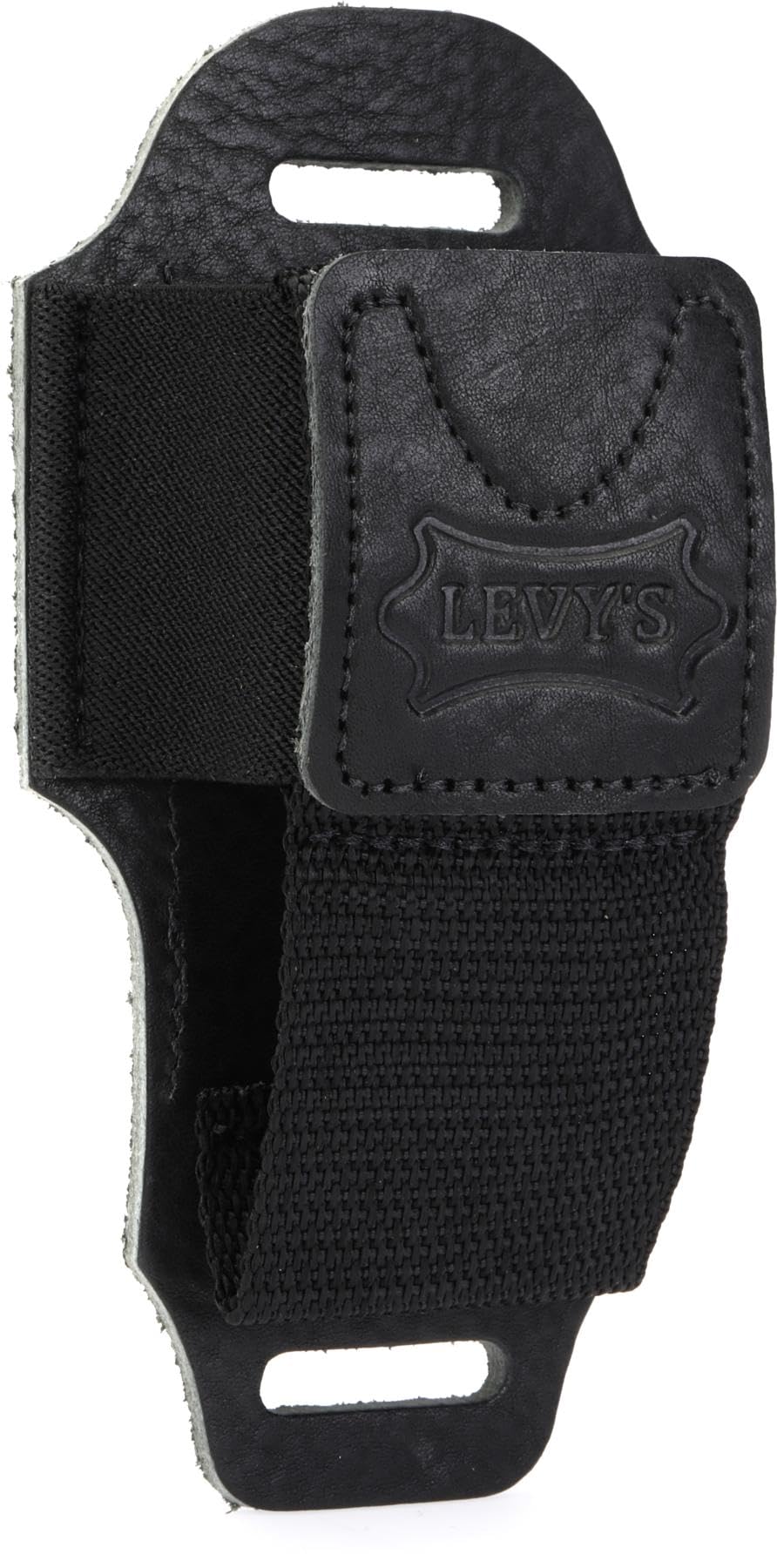 Levy's Leathers MM14-BLK Accessories Kabelloser Senderhalter, Leder, Schwarz, Schwarz