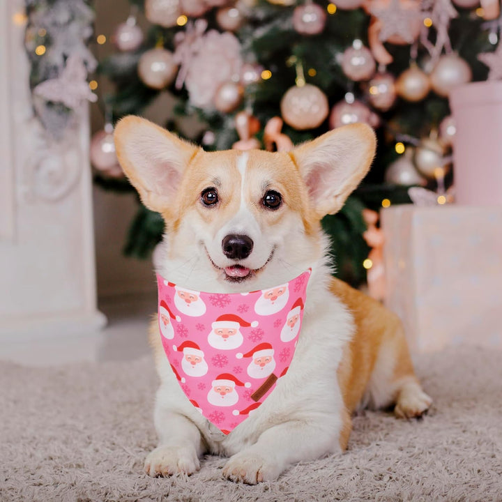 ADOGGYGO Hundehalstuch, Weihnachtsbaum, Weihnachtsmann, hochwertiger Stoff, verstellbare Passform, f