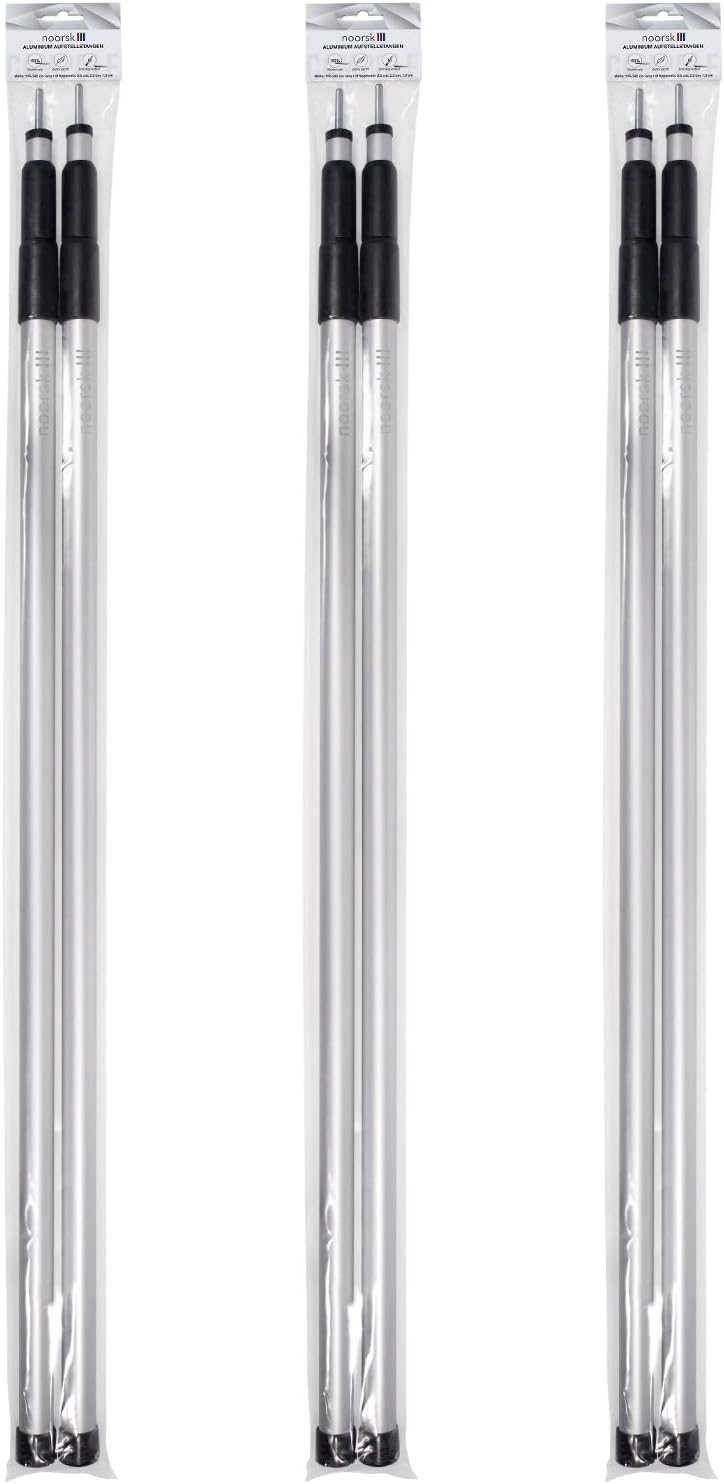 noorsk® Aufstellstangen Set Aluminium 4 oder 6 Stück Teleskopstangen 80-180 cm oder 100-240 cm für V