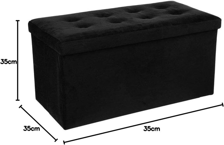 Klappbarer Doppelhocker Lysandre schwarz mit Samteffekt - Schwarz - Atmosphera créateur d'intérieur,