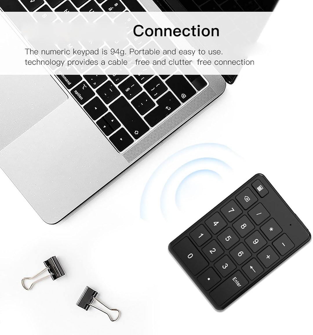 Vikye Bluetooth-Nummernblock, 19 Tasten, Bluetooth 5.1, Kabelloser Ziffernblock, Tragbarer, Batterie