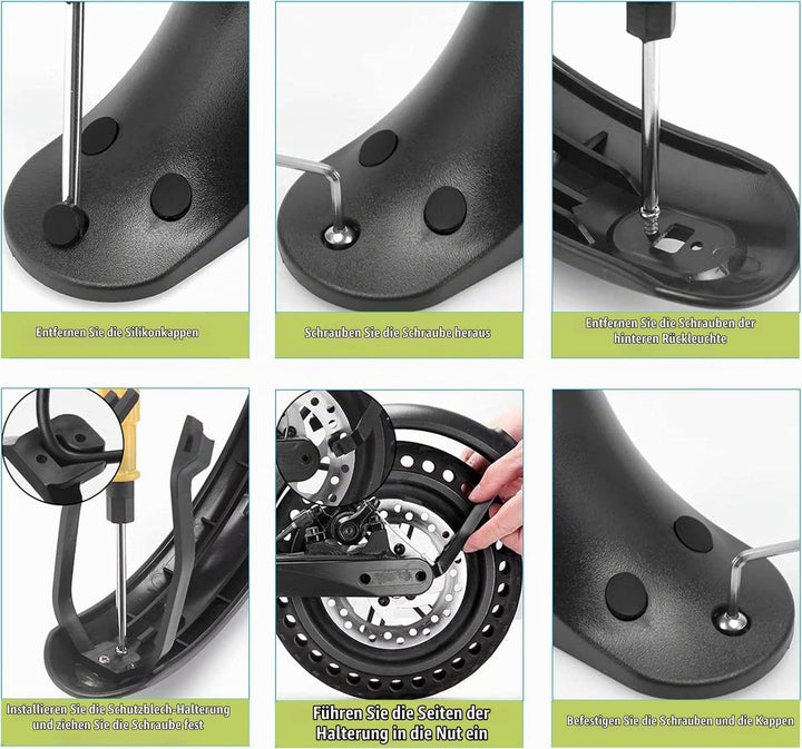 Premium Schutzblech Set für E-Scooter – Kompatibel mit Xiaomi M365, 1S, Pro, Pro 2, Mi3 &amp; Scooter 3